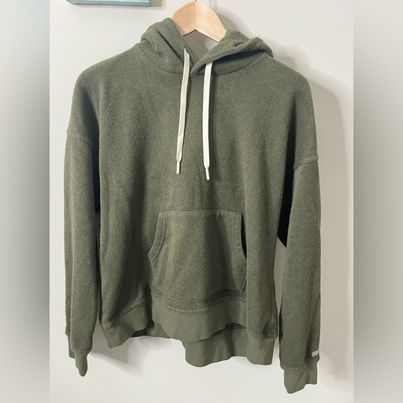 Outerknown Hooded Pullover Terry Sweatshirt Size Medium Green - Picture 1 of 8